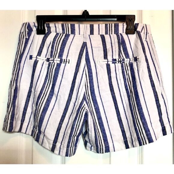 OLD NAVY - NWOT - L Sz 6 Blue Striped Linen Blend Shorts. So Cute! - Picture 3 of 11